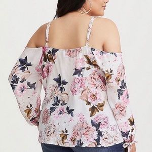 Torrid Chiffon Cold Shoulder Blouse
